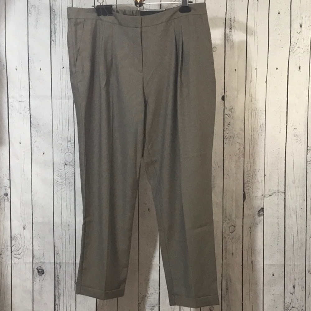 NWT APT.9 Ankle Mid-rise pants elastic waist cuffed sliding button and zipper 16